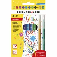 Eberhard Faber Filzstifte Glitzer 3mm Promo Pack 8+2 Stück