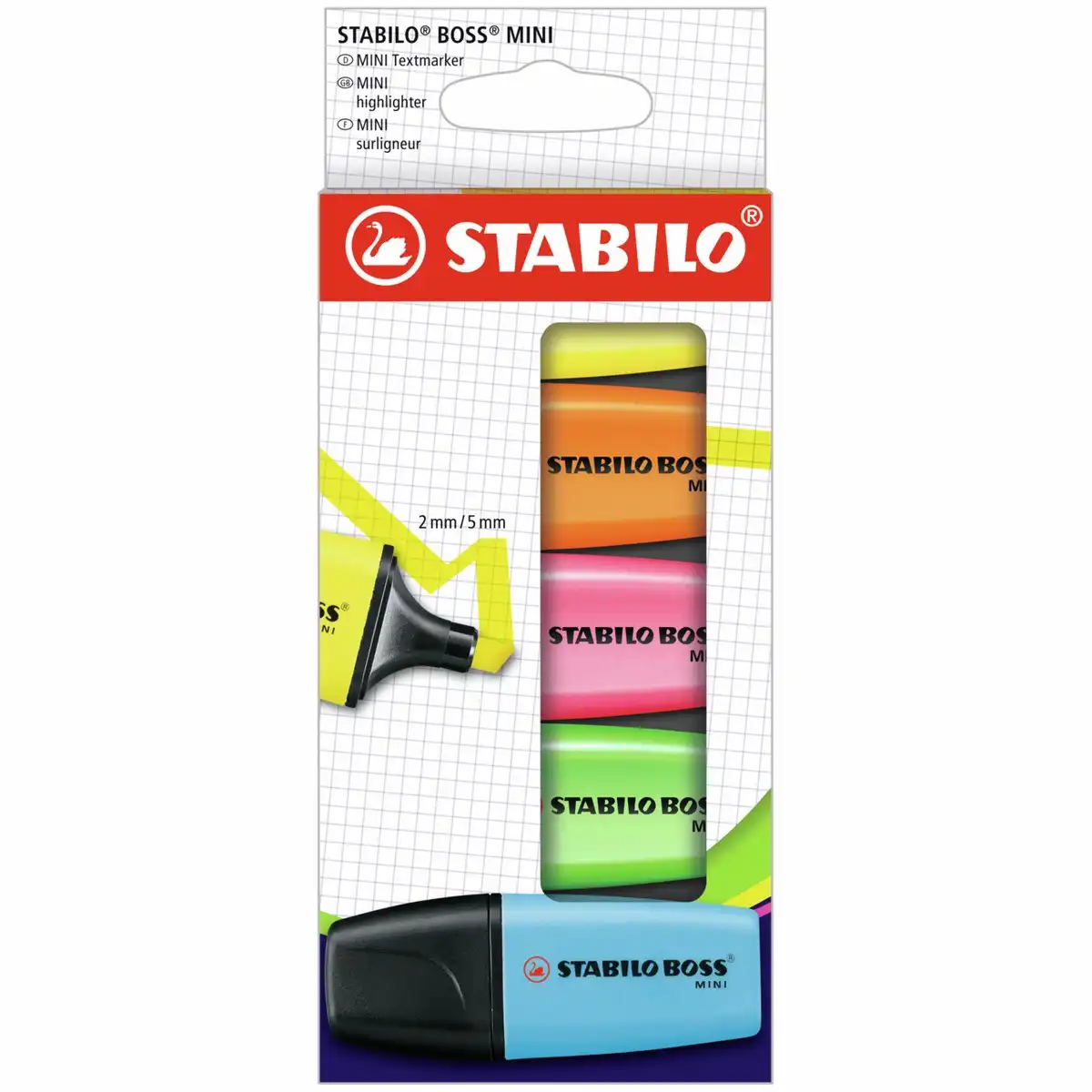 STABILO Textmarker BOSS MINI 5 Stück Kartonetui
