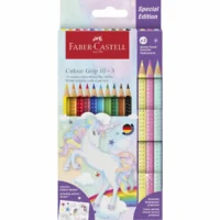 FABER-CASTELL Buntstifte Colour Grip - Einhorn Kartonetui, 10+3 Stück