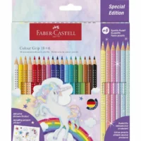 FABER-CASTELL Buntstifte Colour Grip - Einhorn Kartonetui, 18+6 Stück