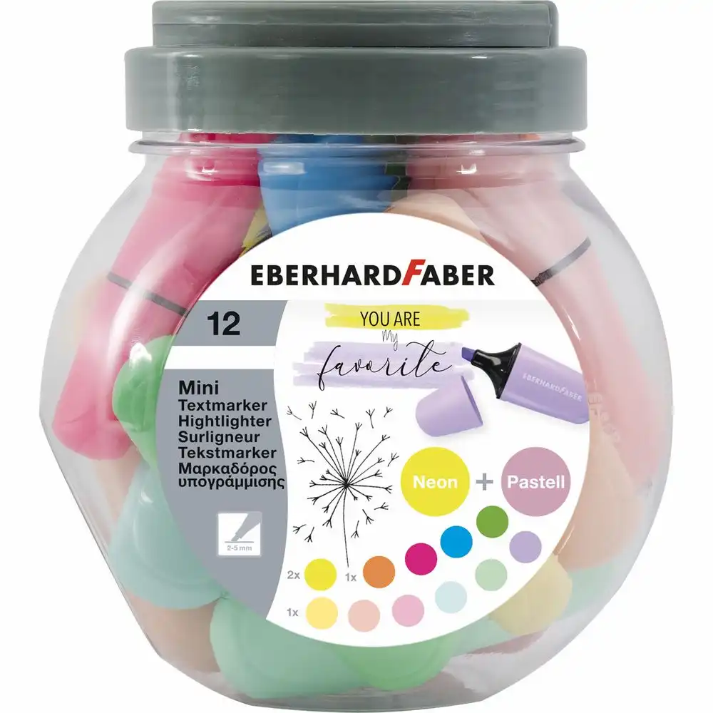 10221640_00 EBERHARD FABER Mini Textmarker Bonboniere neon & pastell 12 Stück
