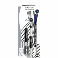 EBERHARD FABER Füller Set NXT M Tintenlöscher 2 Patronen 4 Teile RH LH Blister - schwarz/weiß