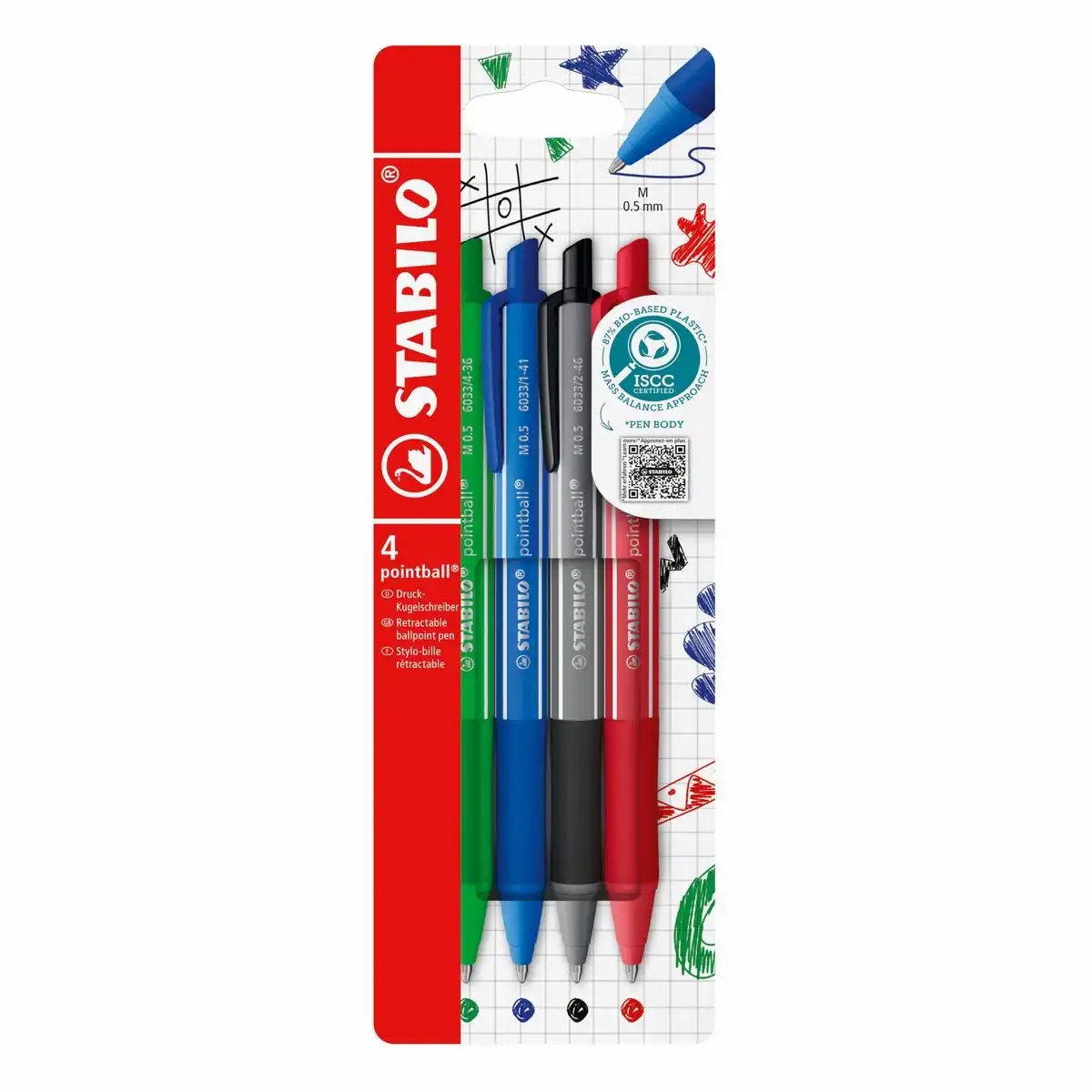 10222855_00 STABILO Kugelschreiber pointball colorful 4 Stück Faltschachtelblister