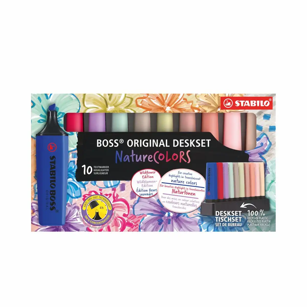 10222861_00 STABILO Textmarker BOSS NatureCOLORS Wildflower Tischset 10 Farben 10 Stück