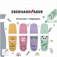 EBERHARD FABER Textmarker Mini Animal pastell 4 Farben 4 Stück Tiermotive Kartonetui