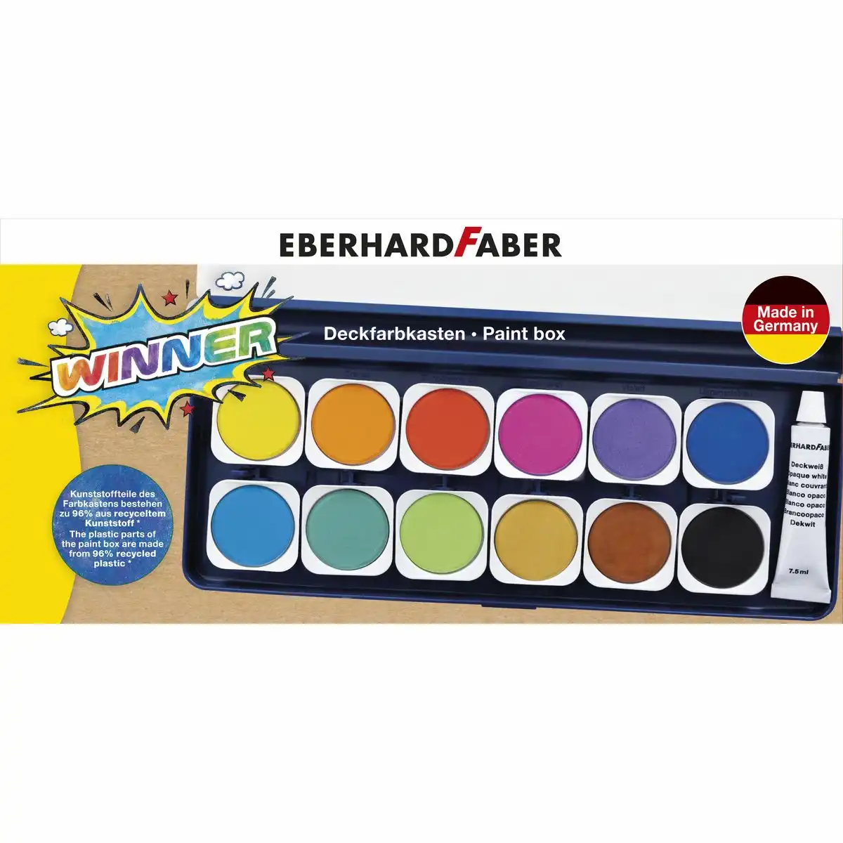 10224397_00 EBERHARD FABER Deckfarbkasten Winner blau 12 Farben