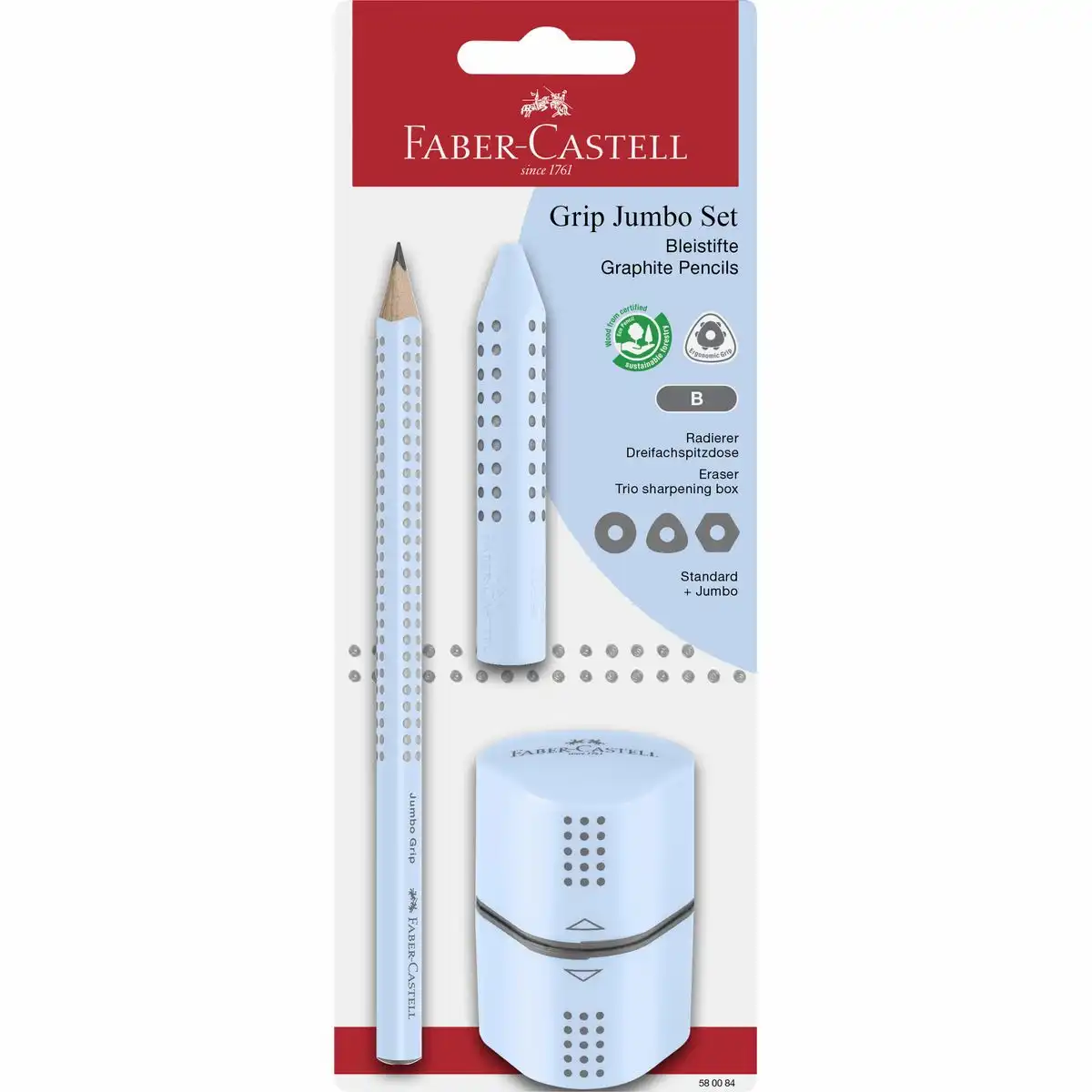 10249174_00 FABER-CASTELL Set Jumbo Grip BK sky blue