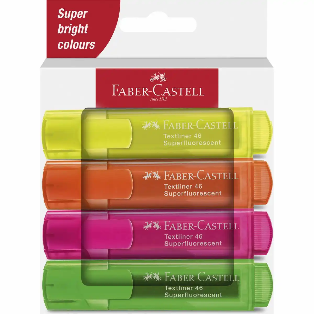 FABER-CASTELL Textmarker 46 Superfluorescent 4 Stück