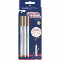 FABER-CASTELL Creative Marker Goldfaber - metallic Brush, 3 Stück