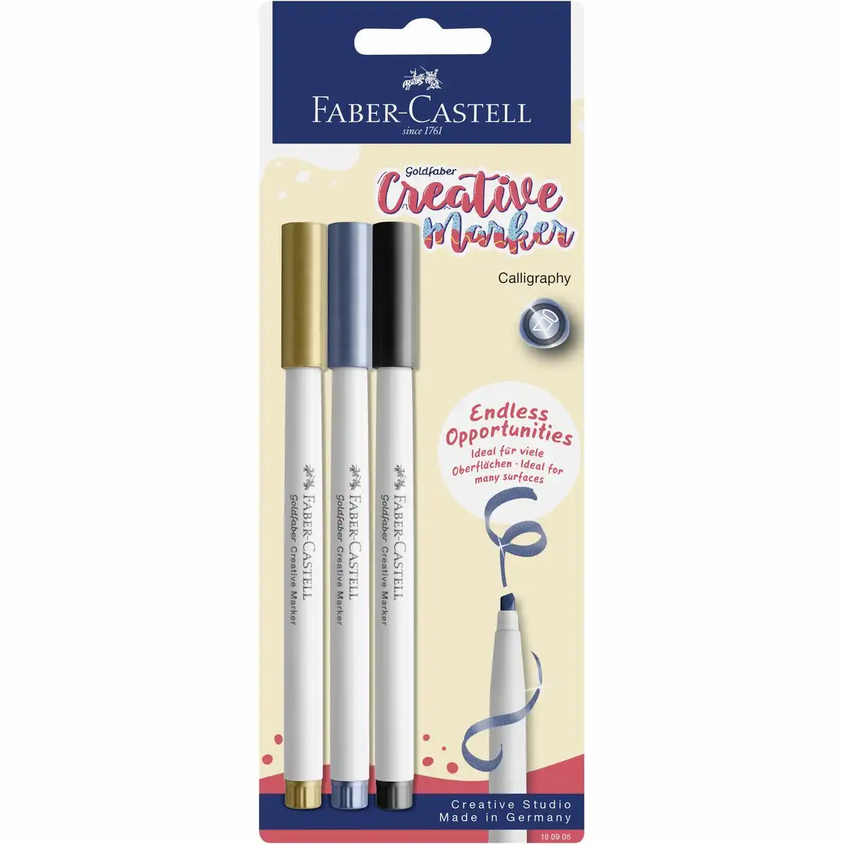 10254654_00 FABER-CASTELL Goldfaber Creative Marker Calligraphy 3 Stück