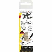 EBERHARD FABER Tattoostifte mit Schablone - Set Skinlettering, 4 Stück