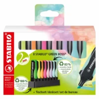 STABILO Textmarker GREEN BOSS Tischset pastell 8 Stück Kartonetui