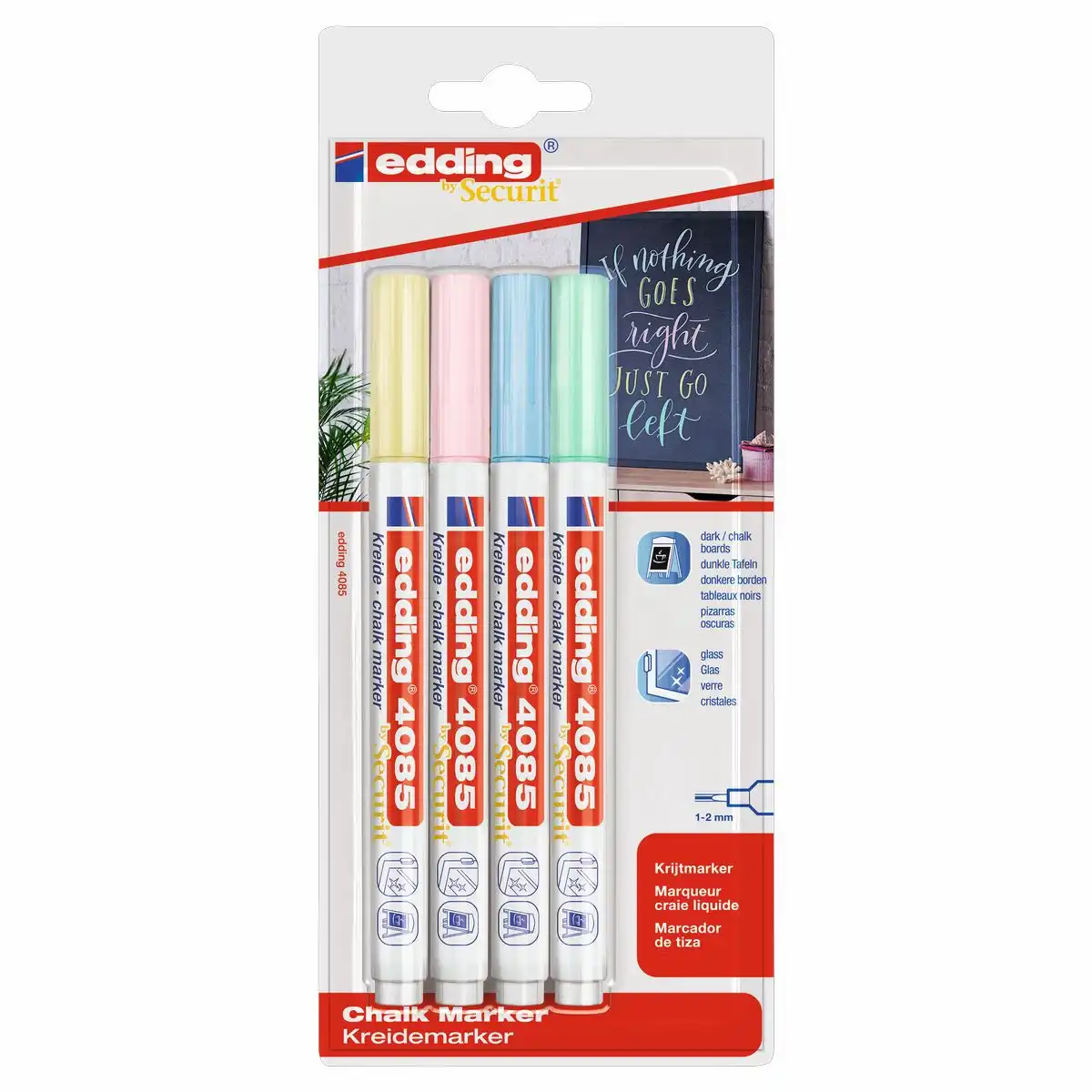 10264018_00 edding Kreidemarker 4085 Pastellfarben 1-2mm 4 Stück Blister