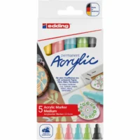 edding Acrylmarker 5100 medium 2-3mm 5 Stück - pastell