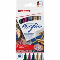 edding Acrylmarker 5100 medium 2-3mm 5 Stück - festlich