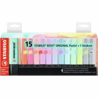 STABILO Textmarker BOSS ORIGINAL Tischset pastell 15 Stück Kunststoffetui
