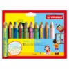 STABILO Buntstifte woody 3in1 duo mit Spitzer 10cm Kartonetui