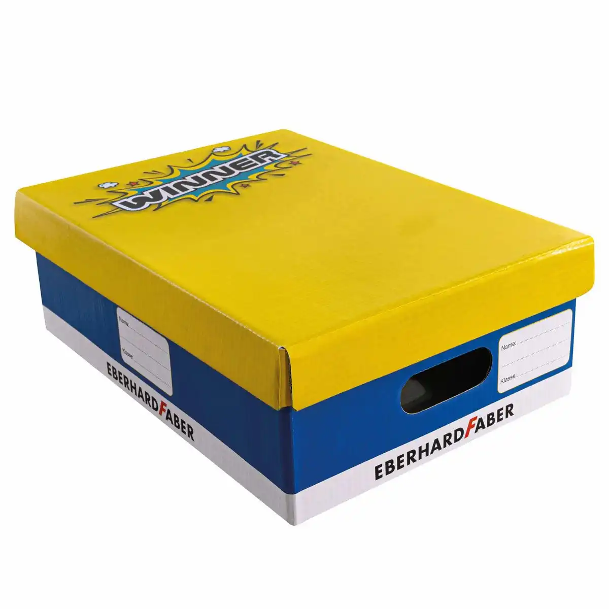 EBERHARD FABER Schulbox Winner mit Deckel gelb/blau/rot/weiß 31x22x10cm