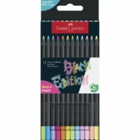 FABER-CASTELL Buntstifte Black Edition neon + pastell 12 Stück Kartonetui