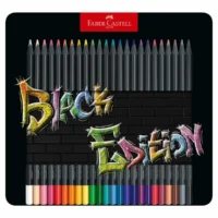 FABER-CASTELL Buntstifte Black Edition - Metalletui, 24 Stück