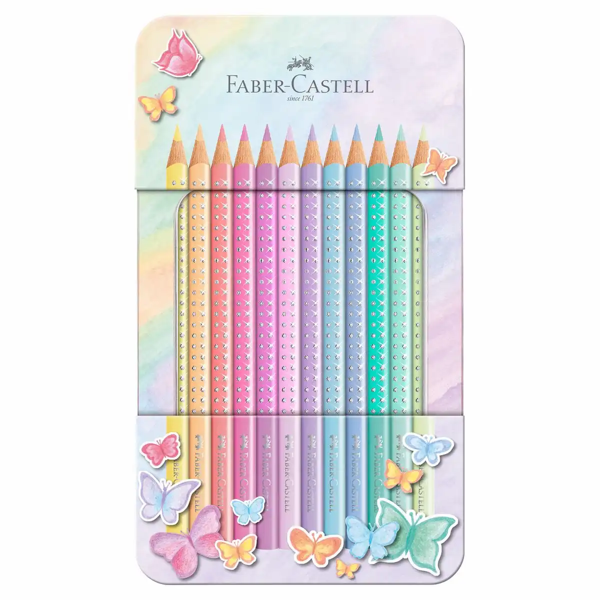 FABER-CASTELL Buntstifte Sparkle Pastell 12 Stück Metalletui
