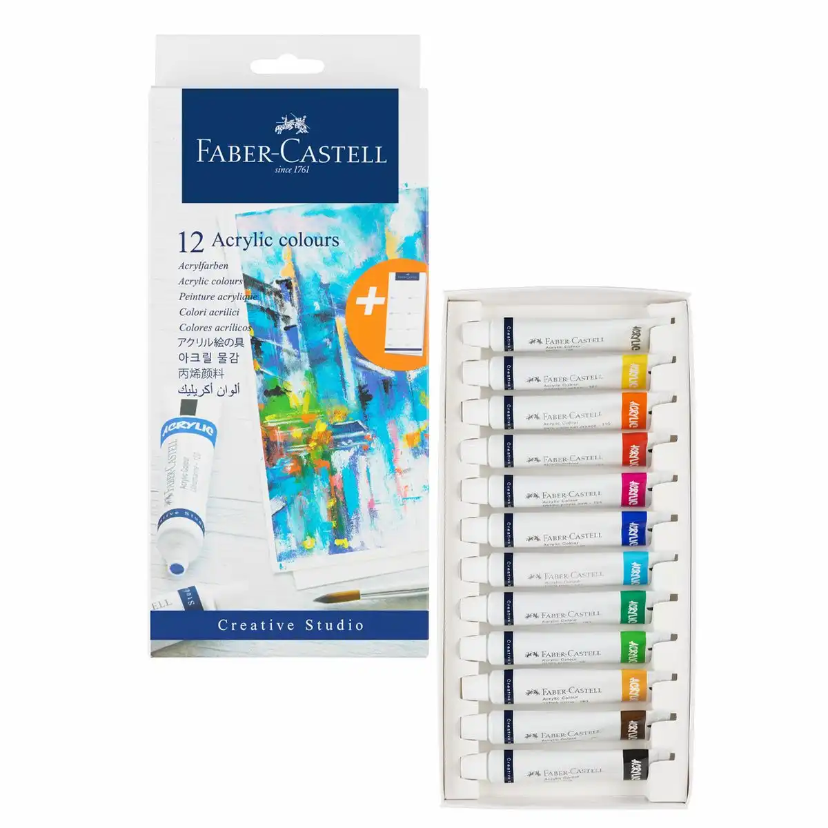 10274911_00 FABER-CASTELL Acrylfarben Creativ Studio 20ml 12 Stück Kartonetui