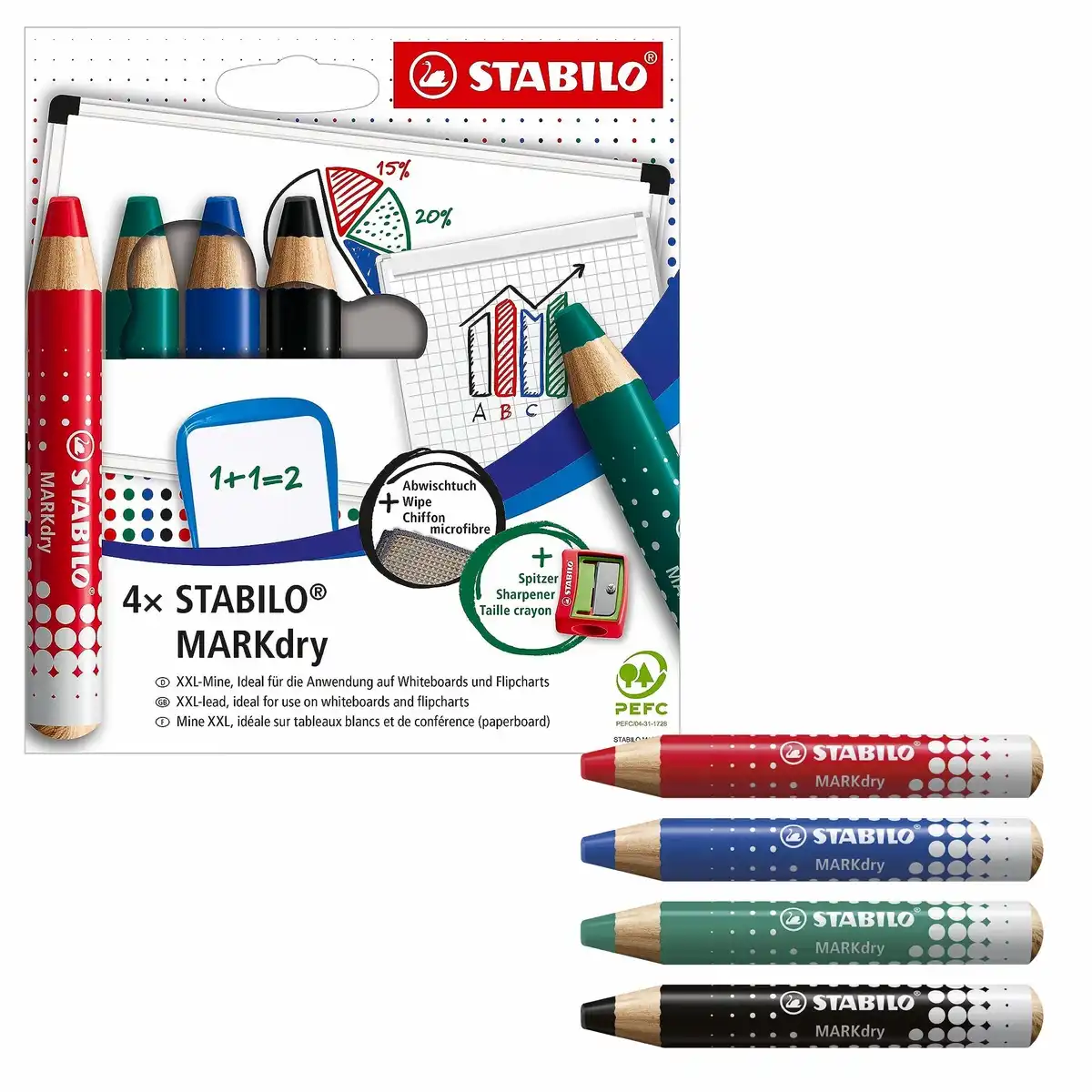 10277607_00 STABILO Boardmarker MARKdry Whiteboard und Flipchart Kunststoffetui