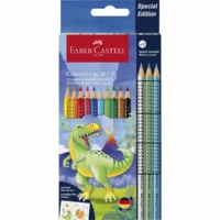 FABER-CASTELL Buntstifte Colour Grip - Dino Kartonetui 10+3 Stück, 10+3 Stück