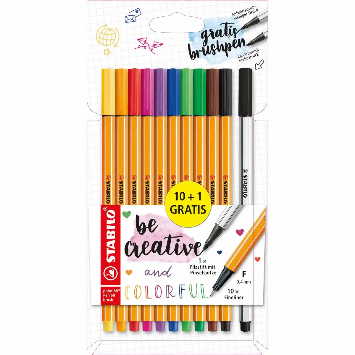 STABILO Fineliner point 88 10+1 Promo 11 Stück Kartonetui
