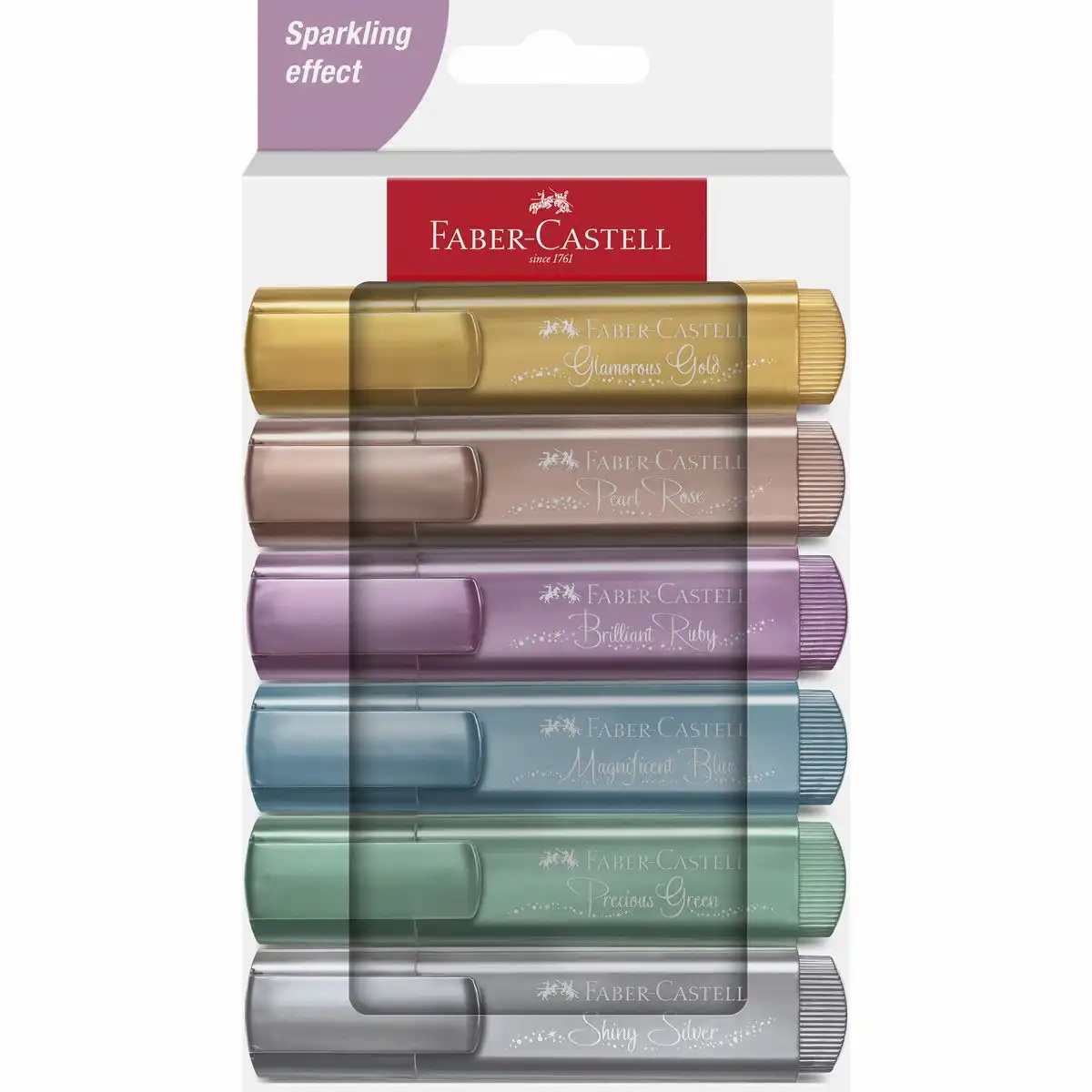 FABER-CASTELL Textmarker TL46 Metallic 6 Stück Kartonetui