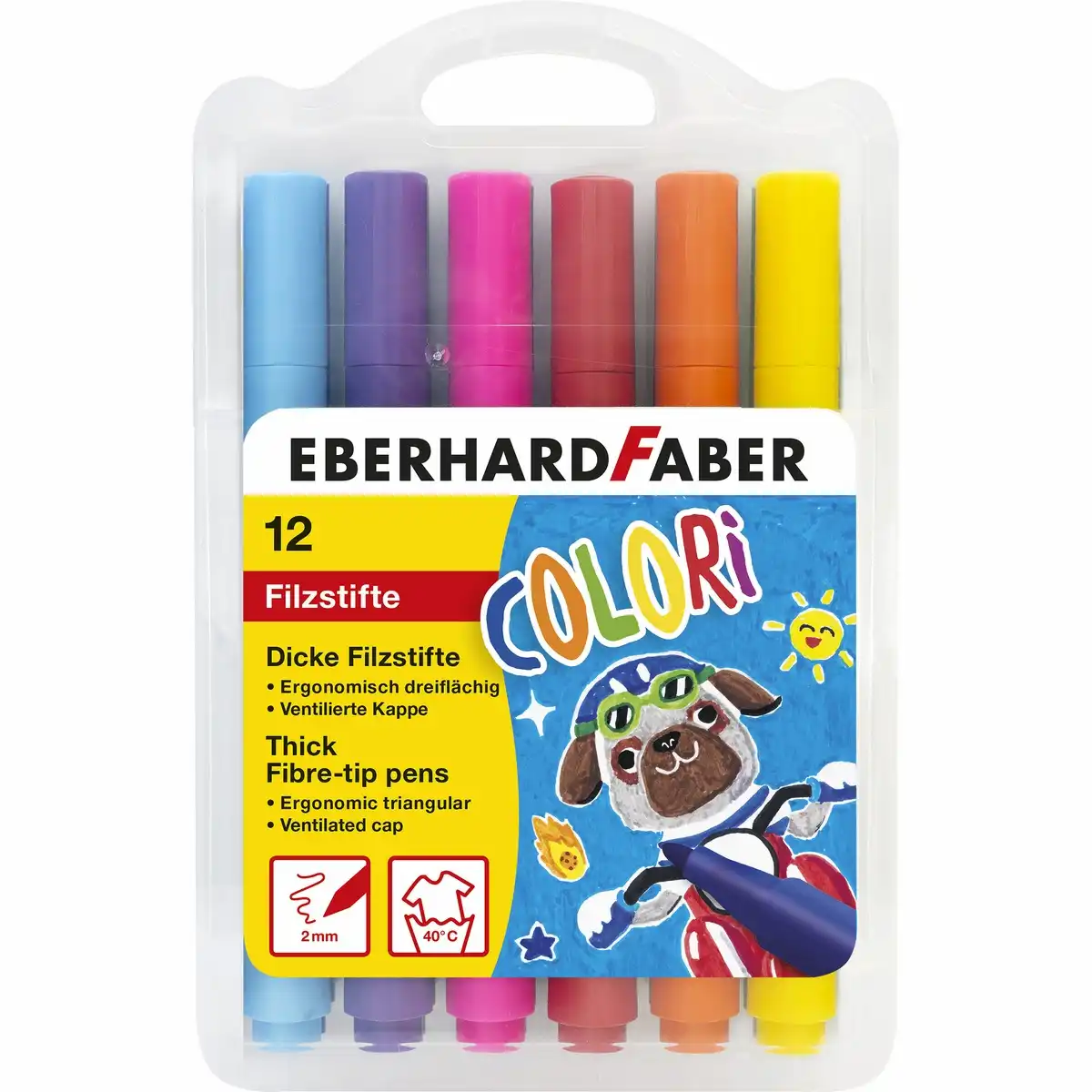 Eberhard Faber Filzstifte COLORi 12 Stück Kunststoffetui