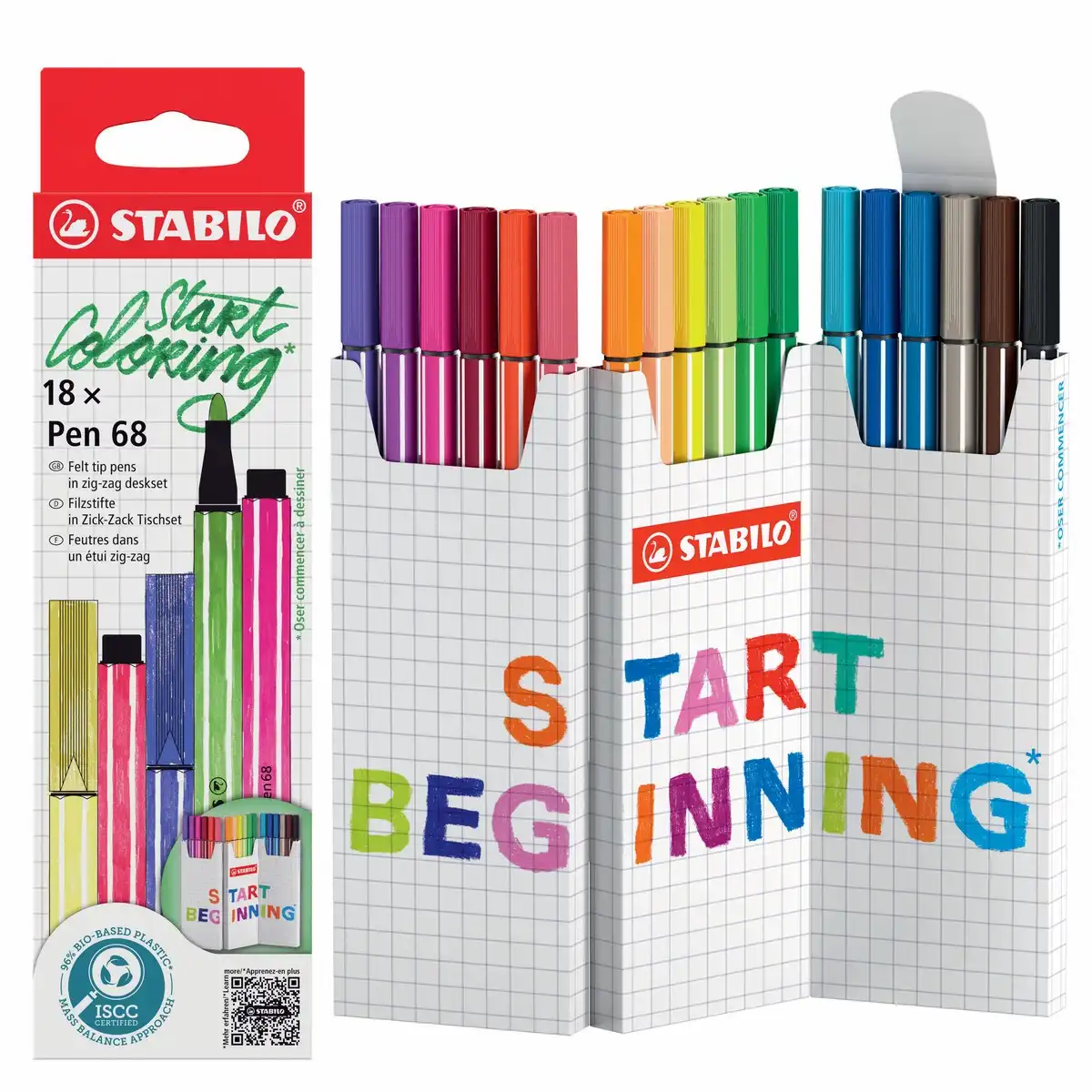 STABILO Filzstift Pen 68 Zick-Zack Tischset 18 Stück