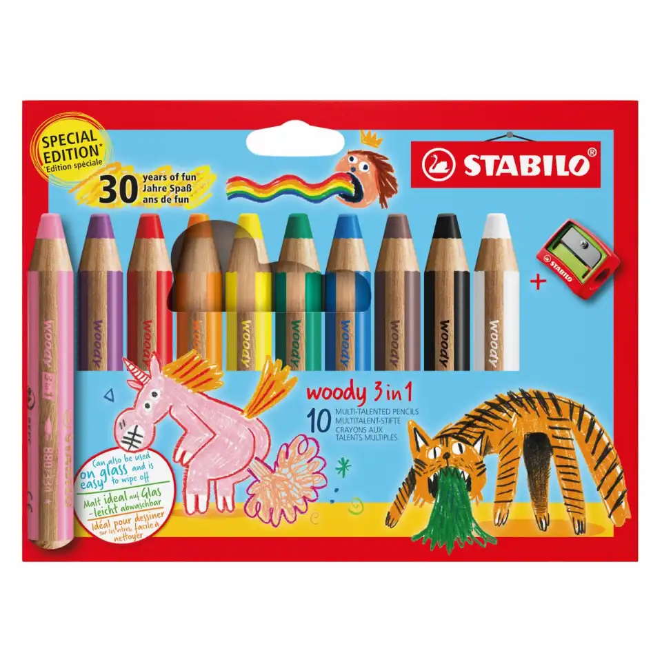 STABILO Buntstifte woody 3in1 30 Jahre Spaß 10 Stück