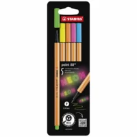STABILO Fineliner point 88 Neon 5 Stück
