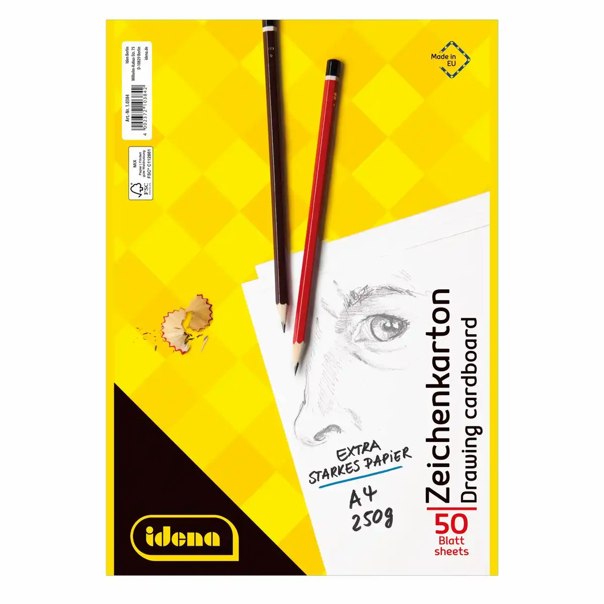 10384_00 Idena Zeichenkarton 50 Blatt 250g/m² DIN A4