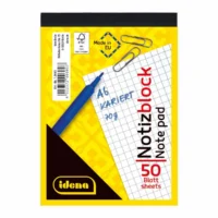 Idena Notizblock kariert 50 Blatt 70g/m² DIN A6 10er Pack