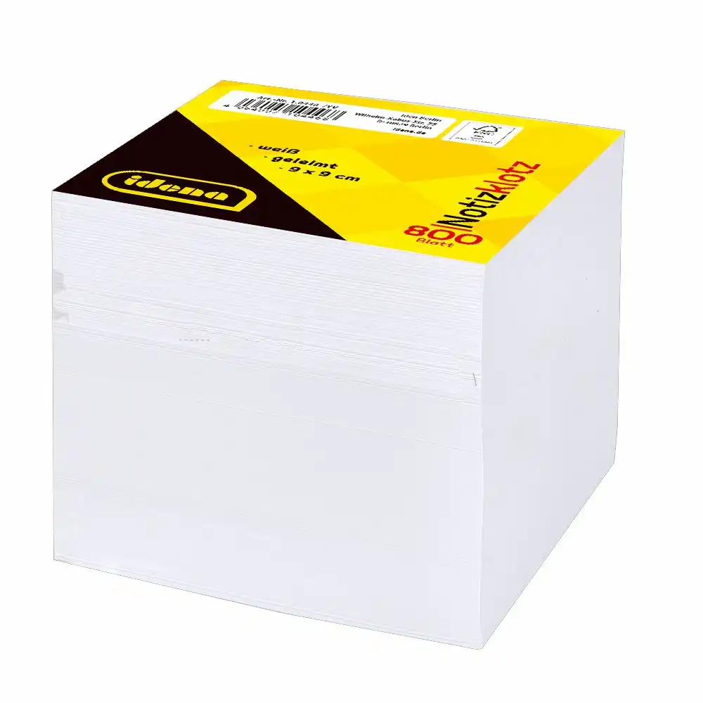 Idena Notizklotz geleimt 80g/m² weiß 9x9x9cm 800 Blatt