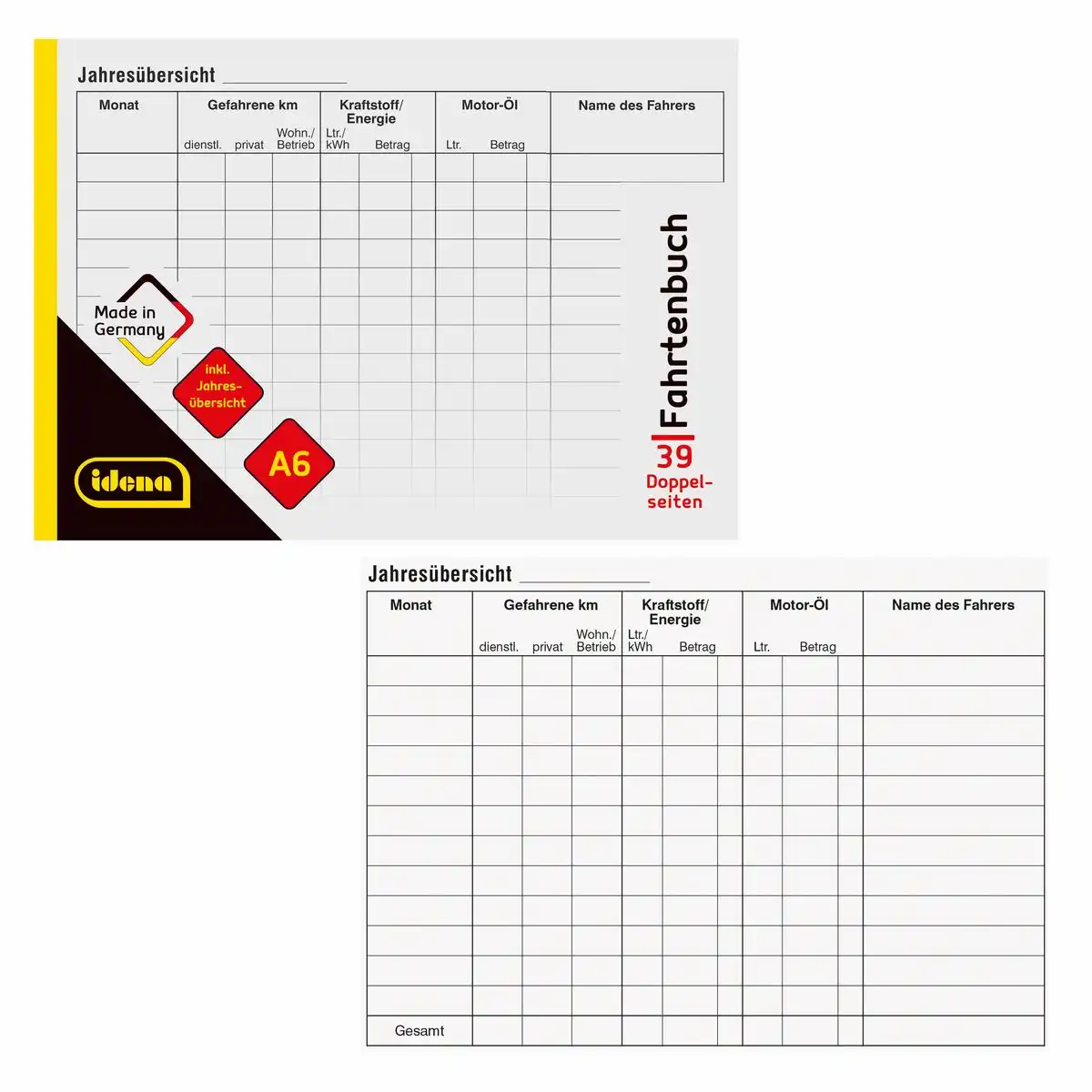10844_00 Idena Fahrtenbuch DIN A6 40 Blatt