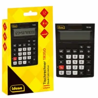 Idena Taschenrechner solar schwarz - schwarz, 12-stelliges Display