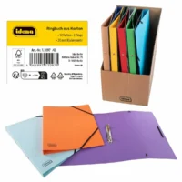 Idena Display Ringbücher 2 Ringe DIN A4 20mm 12 Stück aus Karton inkl. Stehsammler