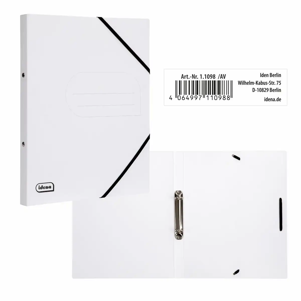 Idena Eco Ringbuch 2 Ringe weiß DIN A4 20mm aus Karton