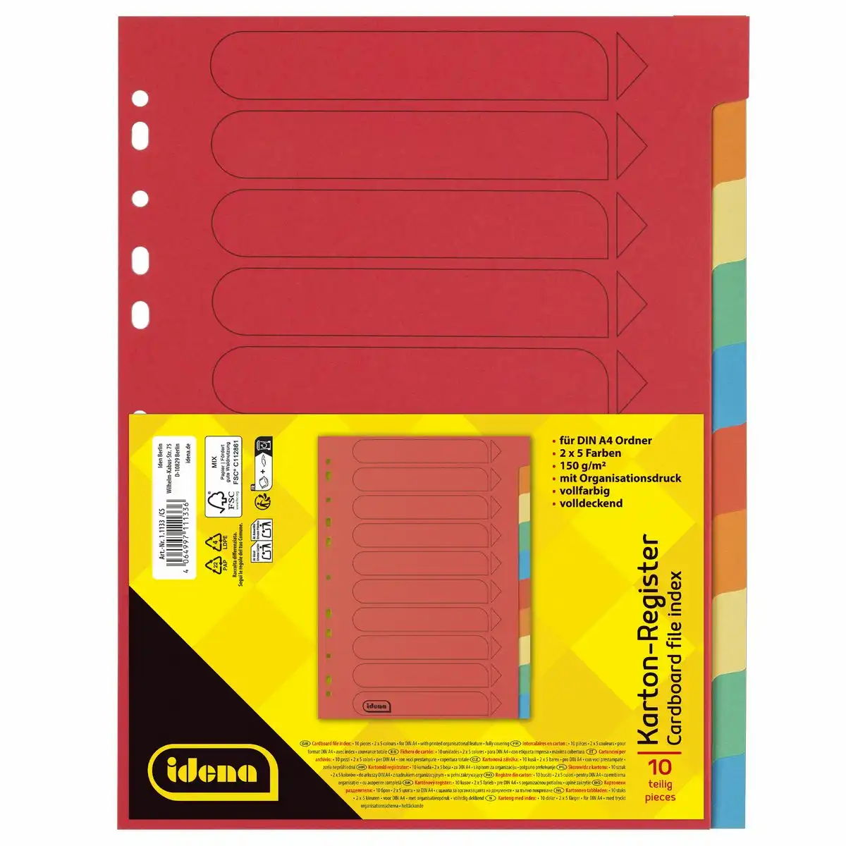 Idena Kartonregister 150g/m² DIN A4