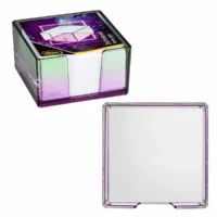 Idena Zettelbox Bicolor Acryl 450 Blatt 80g/m² pink/grün 103x103x57mm