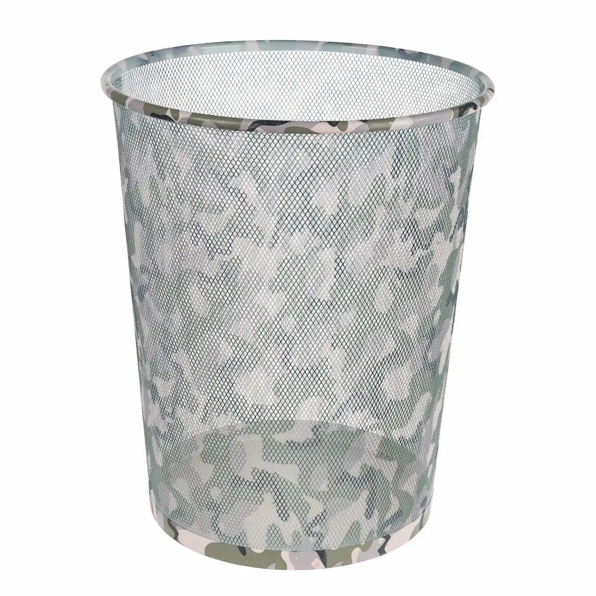 12095_00 Idena Papierkorb aus Metall Camouflage ca. 17