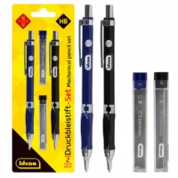 Idena Druckbleistift mit Radiergummi und Refills blau schwarz 0