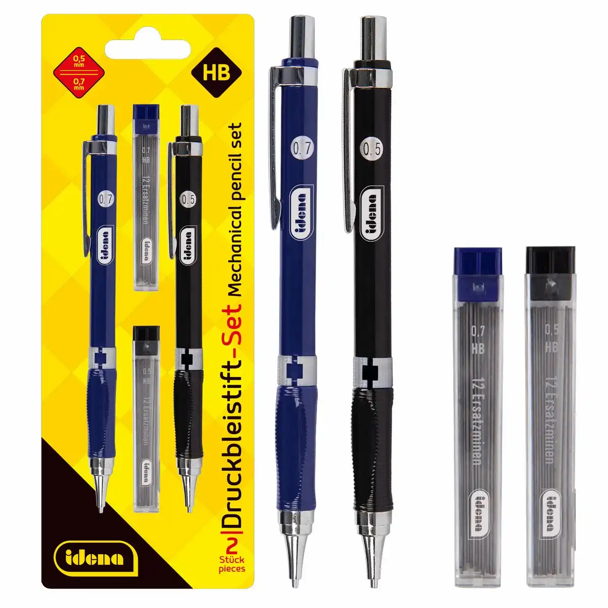 12145_00 Idena Druckbleistift mit Radiergummi und Refills blau schwarz 0