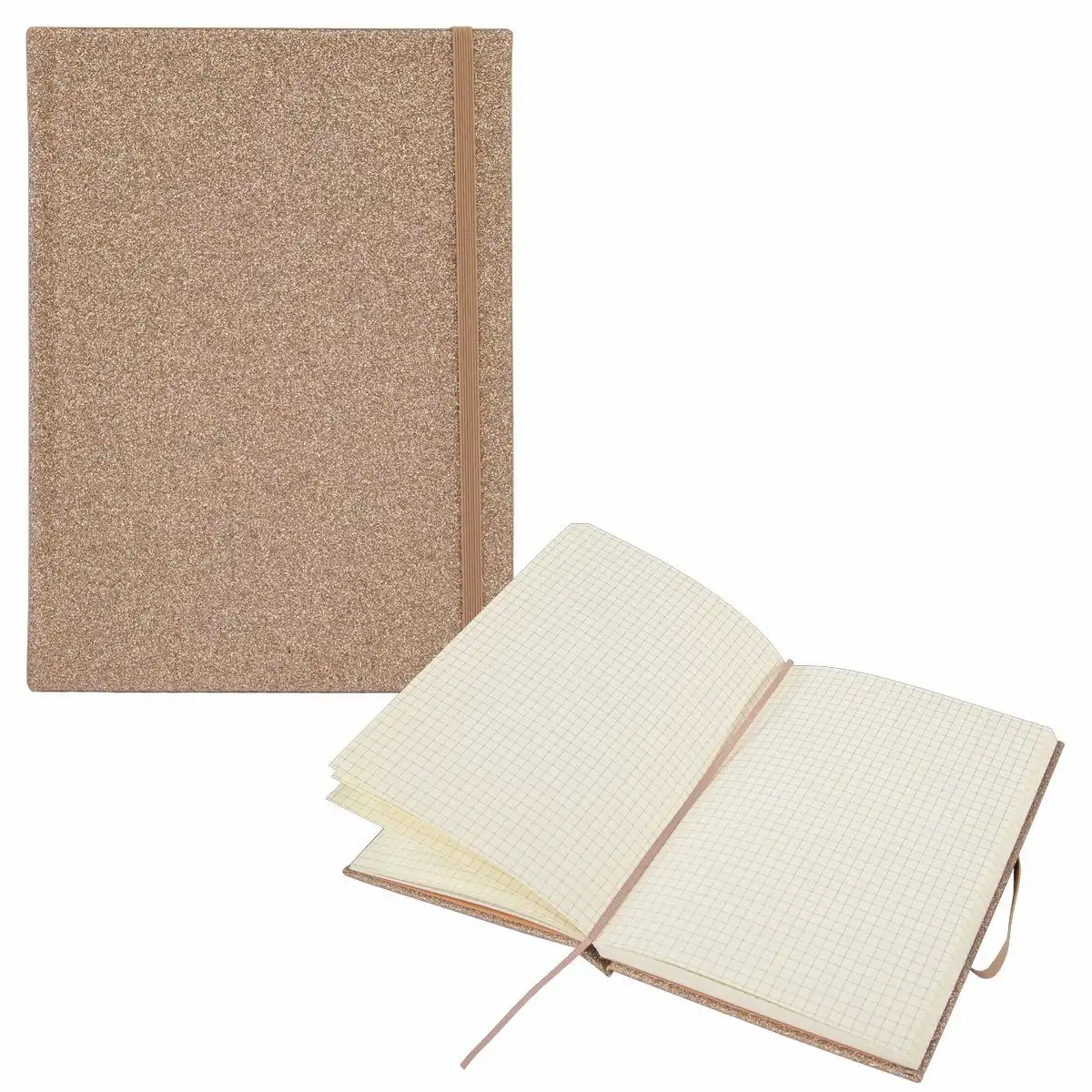 Idena Notizbuch Glitter 100g/m² kariert 14x20cm