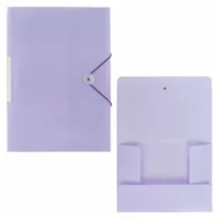 Idena Sammelmappe PP mit Gummizugverschluss und Rückenschild pastell DIN A4 - flieder
