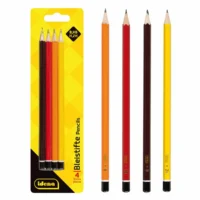 Idena Bleistifte 4 Stück Blister - schwarz/rot/orange/gelb, H/HB/B/2H