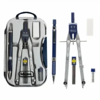 Idena Zirkel Set mit Radierer Druckbleistift und Minen dunkelblau